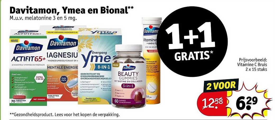 Davitamon, Ymea en Bional** 1+1 GRATIS*