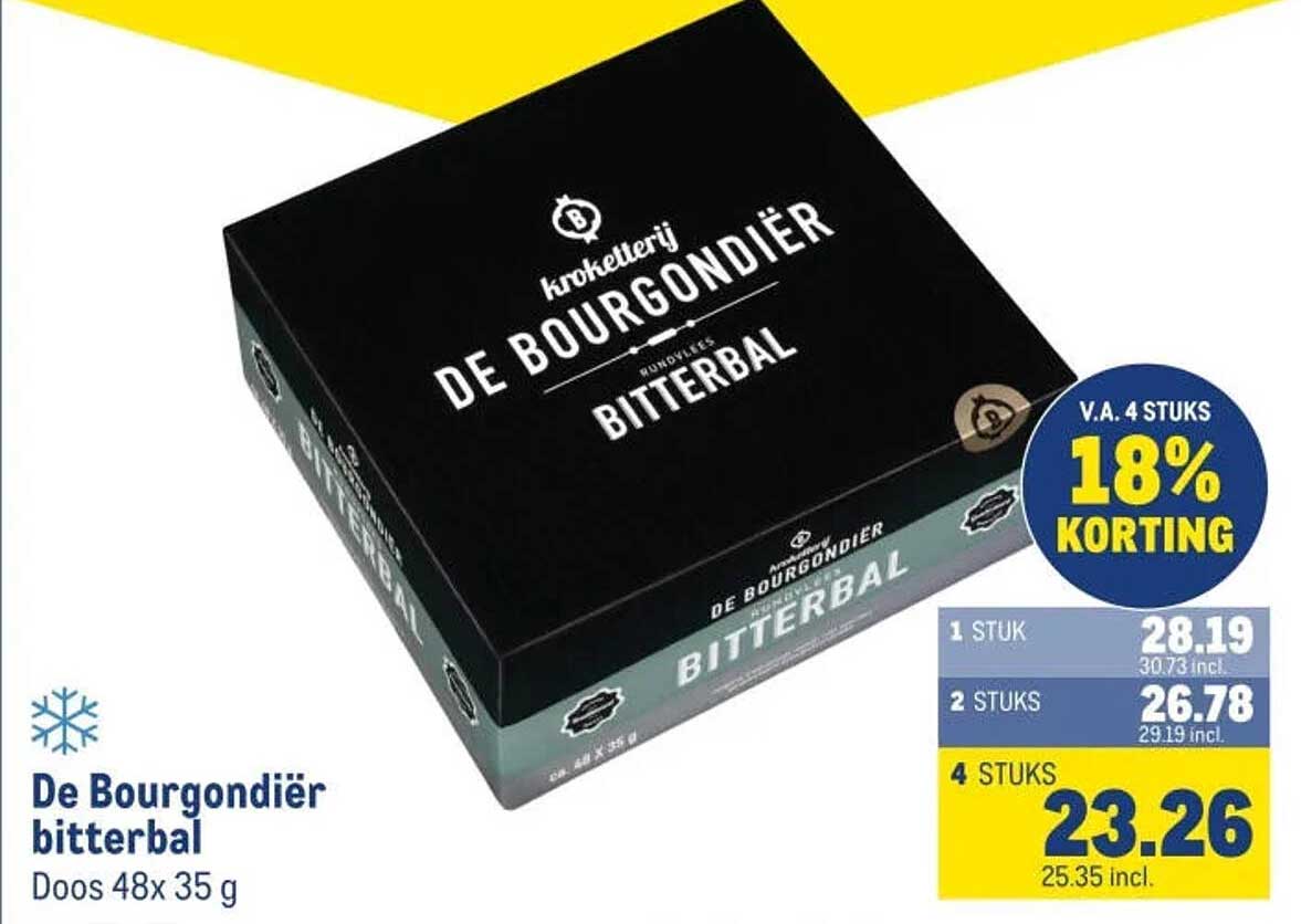 De Bourgondiër bitterbal Doos 48x 35 g 18% korting