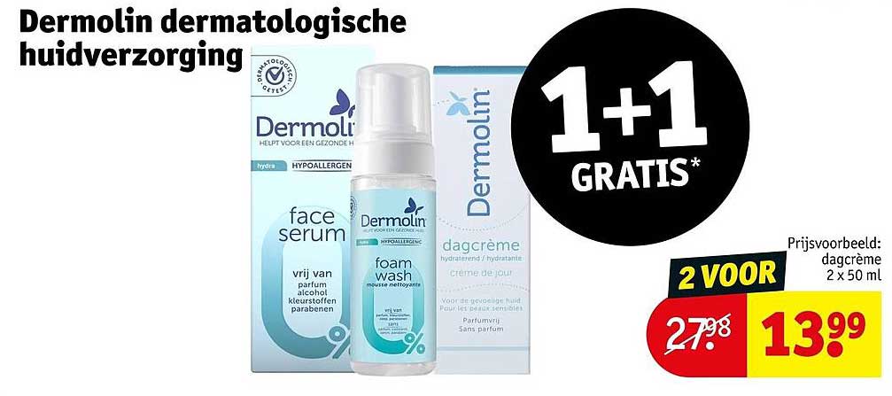 Dermolin dermatologische huidverzorging 1+1 GRATIS*