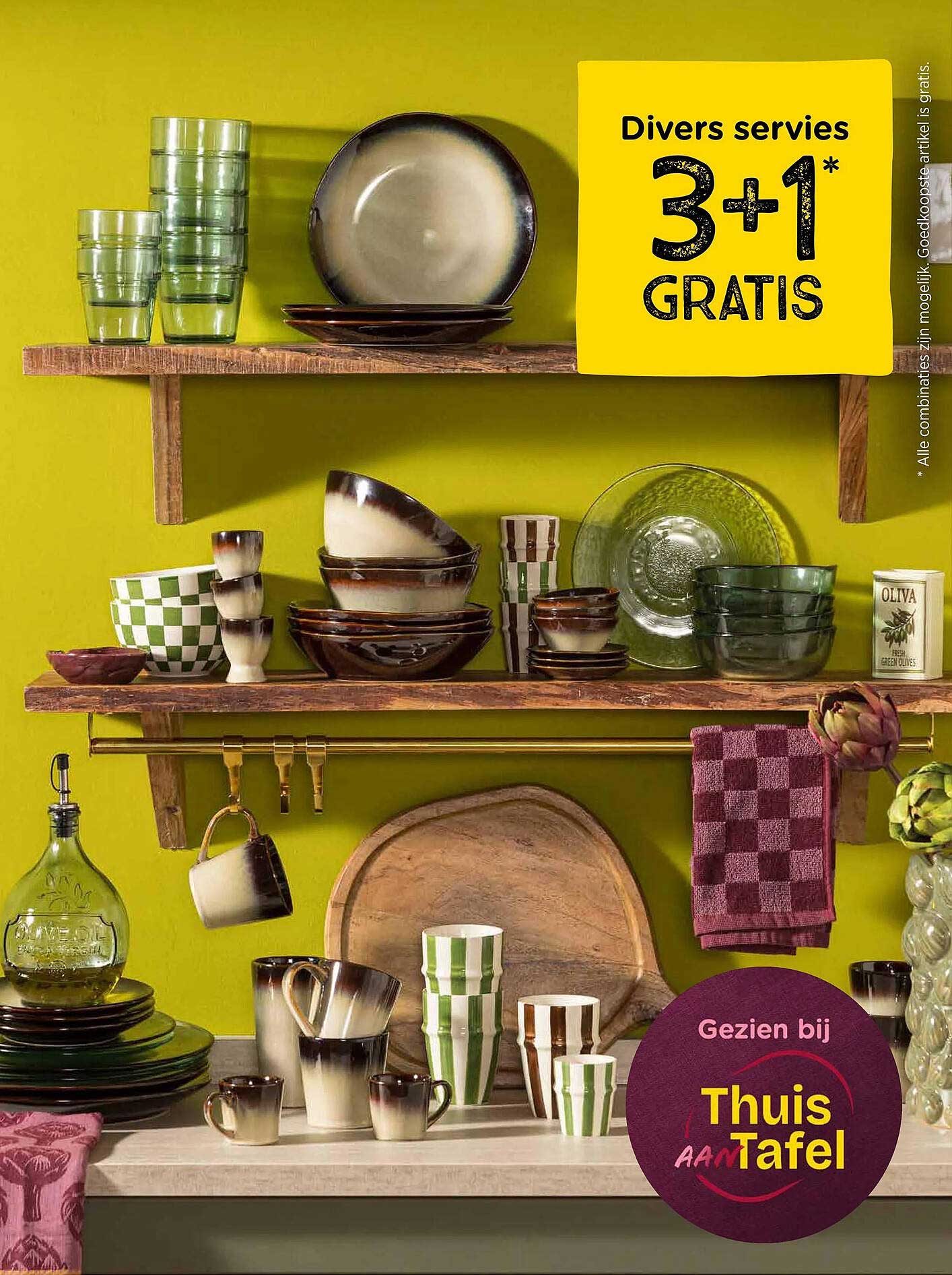Divers servies 3+1 gratis
