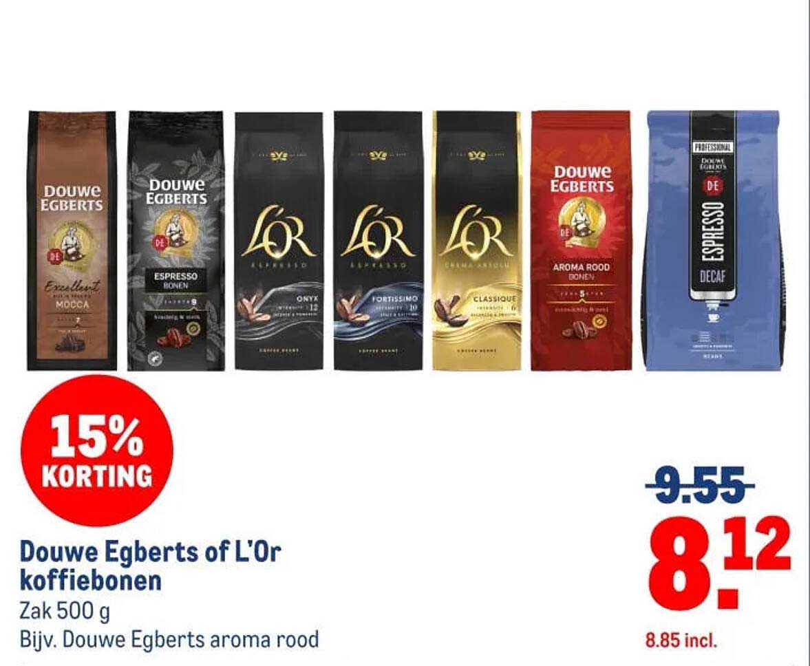 Douwe Egberts of L'Or koffiebonen