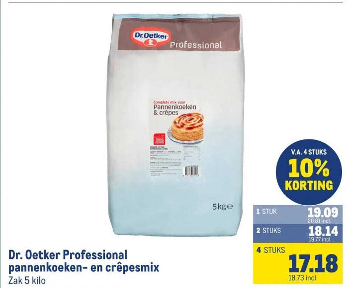 Dr. Oetker Professional pannenkoeken- en crêpesmix Zak 5 kilo