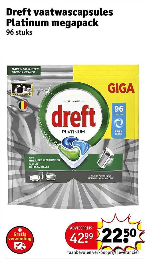 Dreft vaatwascapsules Platinum megapack 96 stuks
