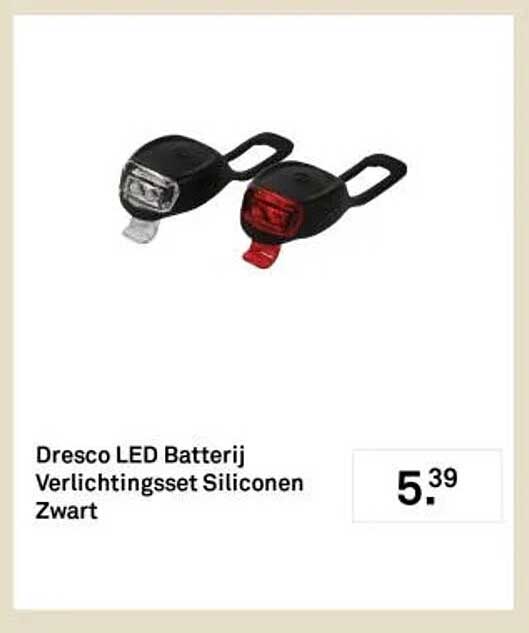 Dresco LED Batterij Verlichtingsset Siliconen Zwart
