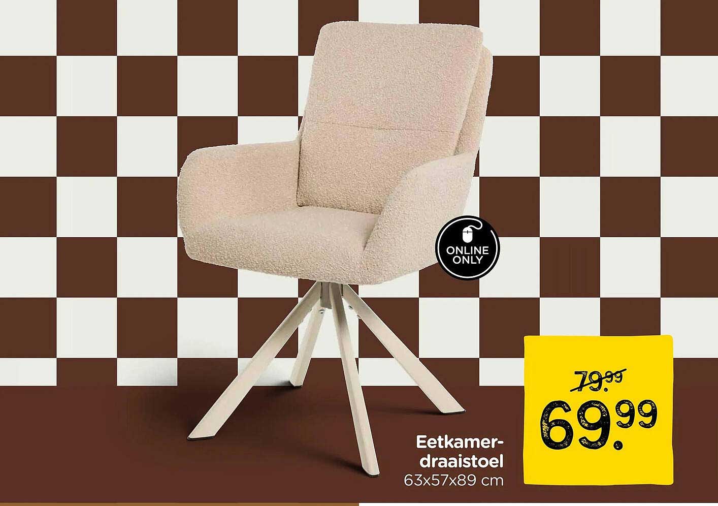Eetkamer-draaistoel 63x57x89 cm