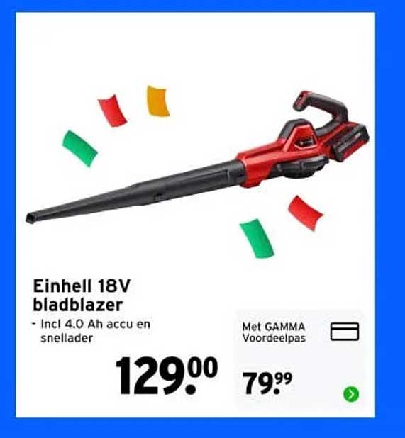 Einhell 18V bladblazer - Incl. 4.0 Ah accu en snellader