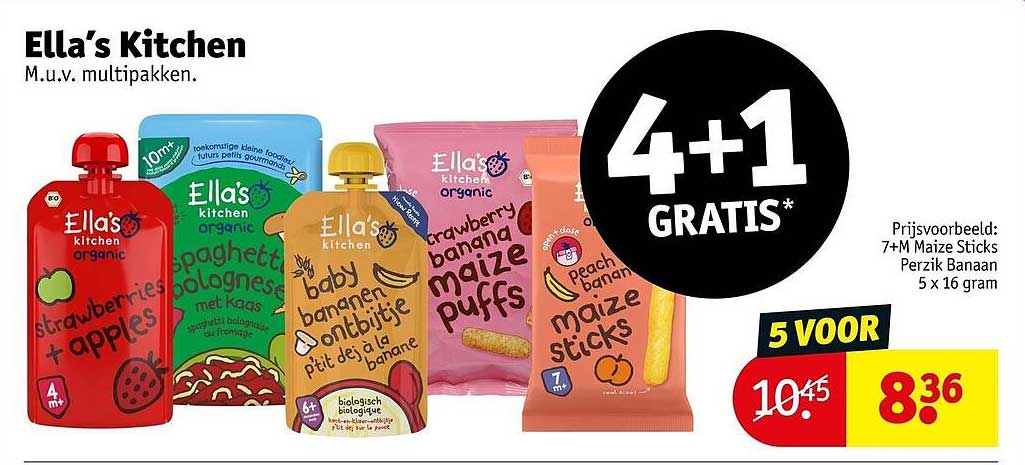Ella's Kitchen M.u.v. multipakken. 4+1 GRATIS*