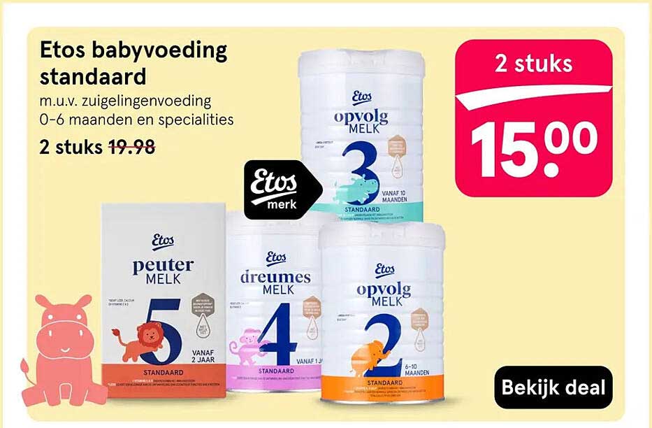 Etos babyvoeding standaard