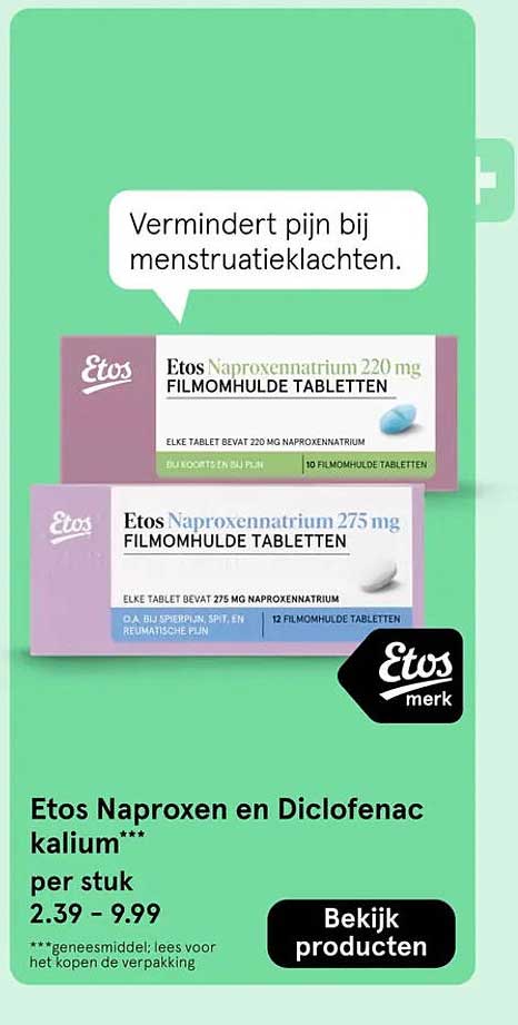 Etos Naproxen en Diclofenac kalium*** per stuk