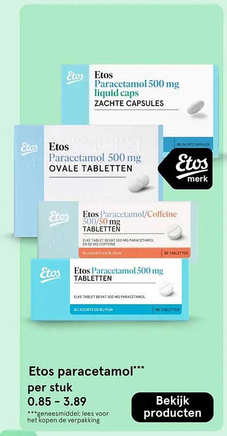 Etos paracetamol*** per stuk