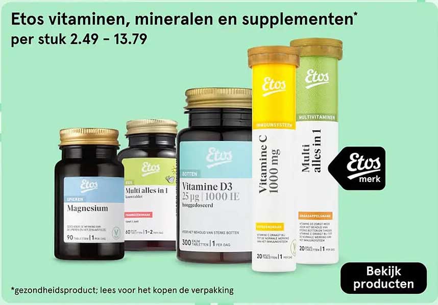 Etos vitaminen, mineralen en supplementen*