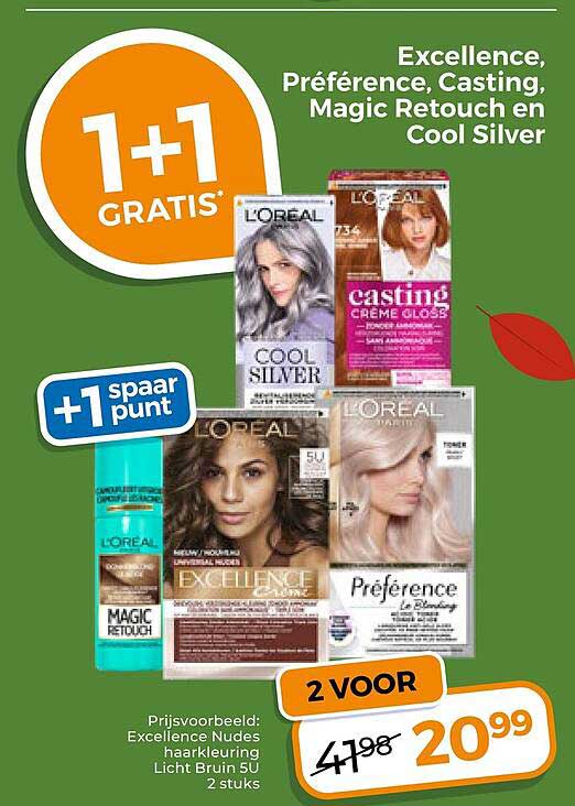 Excellence, Préférence, Casting, Magic Retouch en Cool Silver 1+1 GRATIS