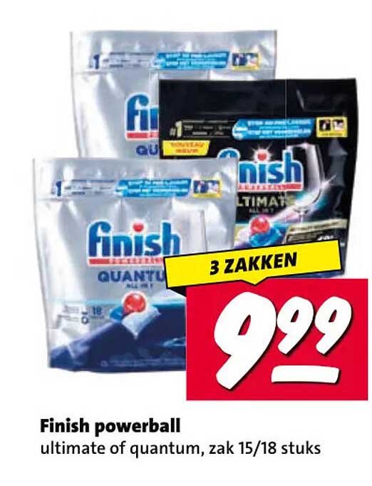Finish powerball ultimate of quantum, zak 15/18 stuks 3 ZAKKEN