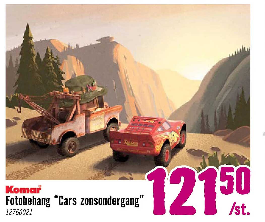 Fotobehang “Cars zonsondergang”