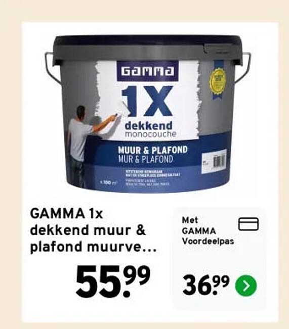 GAMMA 1x dekkend muur & plafond muurverf