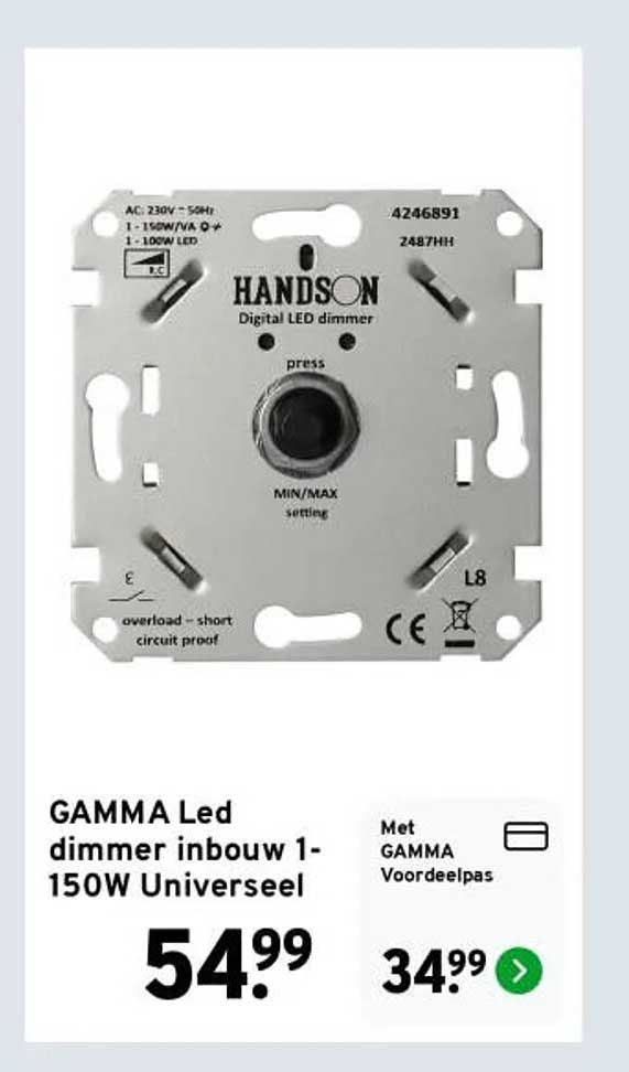 GAMMA Led dimmer inbouw 1-150W Universeel