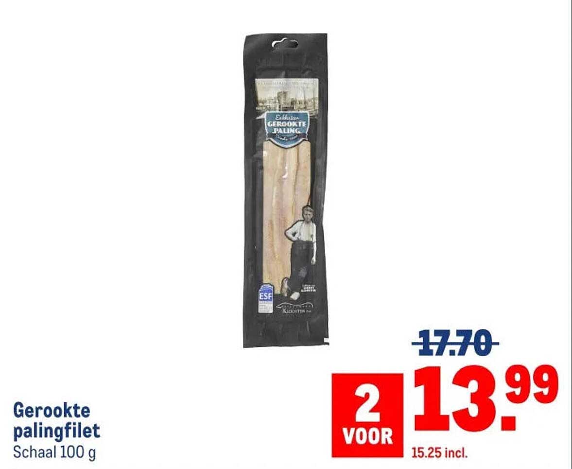 Gerookte palingfilet Schaal 100 g 2 voor