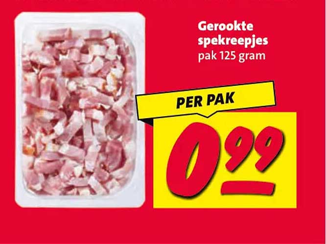 Gerookte spekreepjes pak 125 gram PER PAK