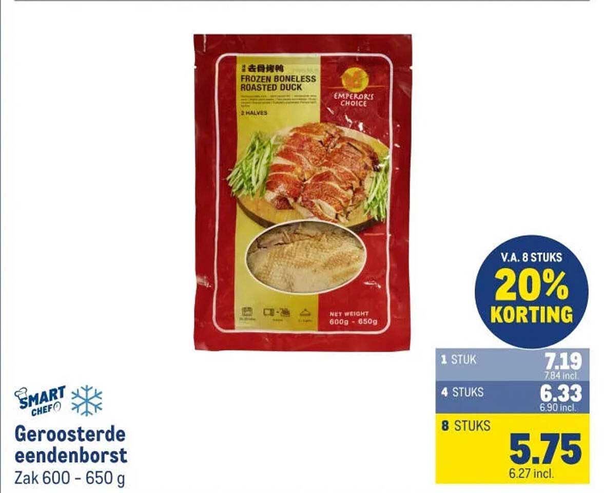 Geroosterde eendenborst 20% korting