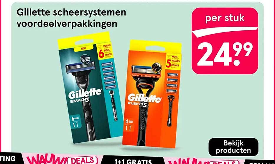Gillette scheersystemen voordeelverpakkingen