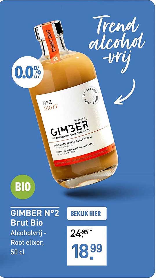 GIMBER N°2 Brut Bio Alcoholvrij - Root elixer, 50 cl