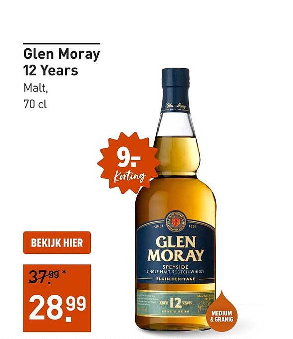 Glen Moray 12 Years Malt, 70 cl