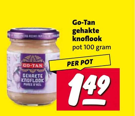 Go-Tan gehakte knoflook pot 100 gram PER POT