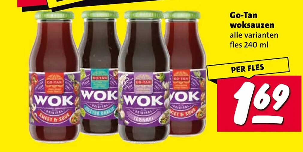 Go-Tan woksauzen alle varianten fles 240 ml