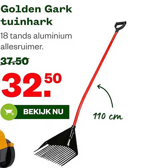 Golden Gark tuinhark 18 tands aluminium allesruimer