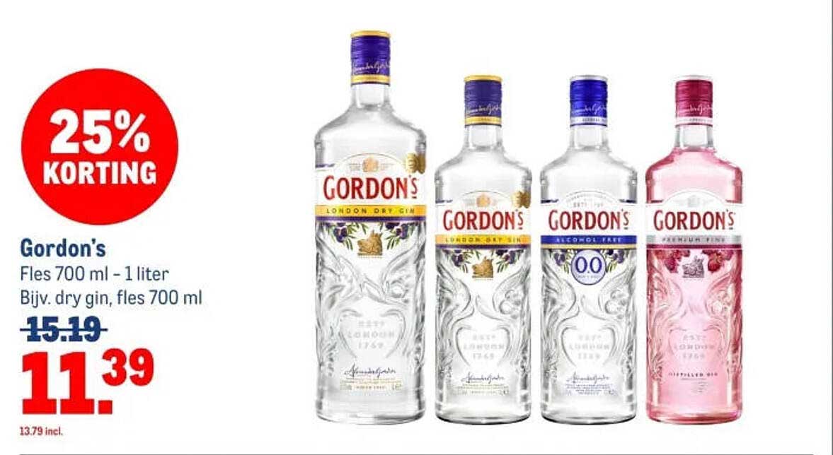 Gordon's Fles 700 ml - 1 liter