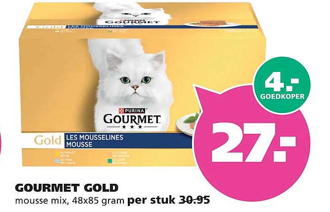 GOURMET GOLD mousse mix, 48x85 gram per stuk 4.- goedkoper