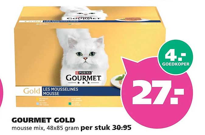GOURMET GOLD mousse mix, 48x85 gram per stuk 4.- goedkoper