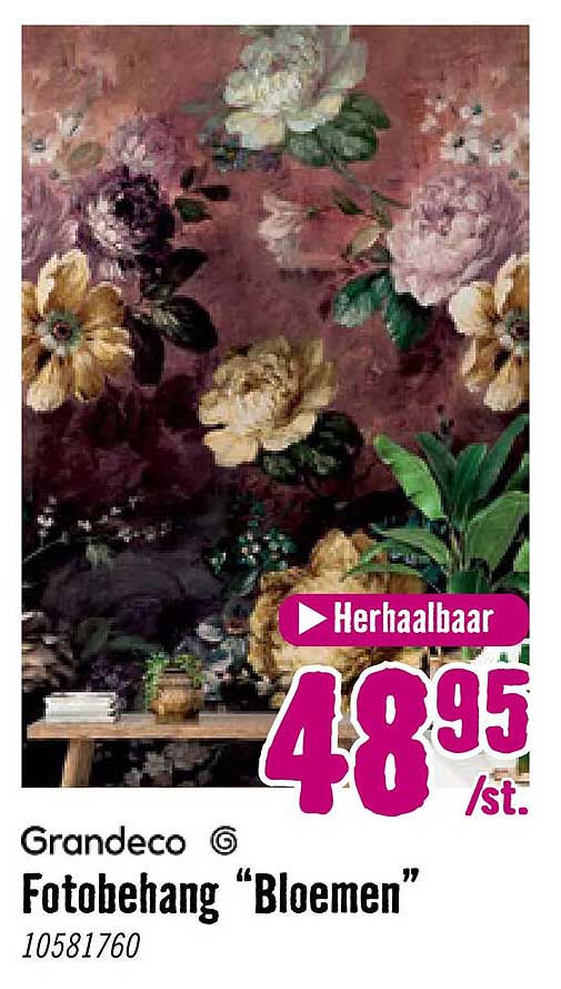Grandeco Fotobehang “Bloemen” Herhaalbaar