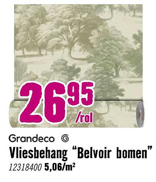 Grandeco Vliesbehang “Belvoir bomen”