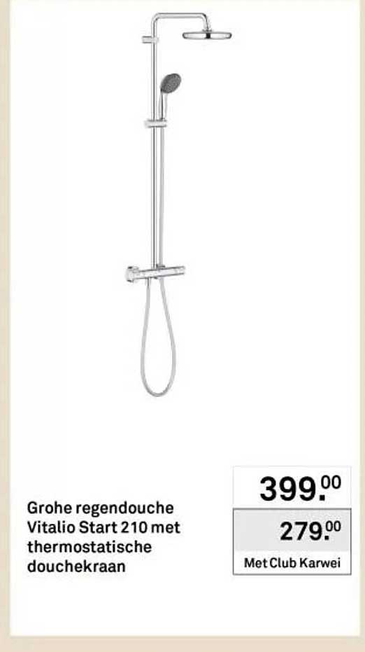 Grohe regendouche Vitalio Start 210 met thermostatische douchekraan