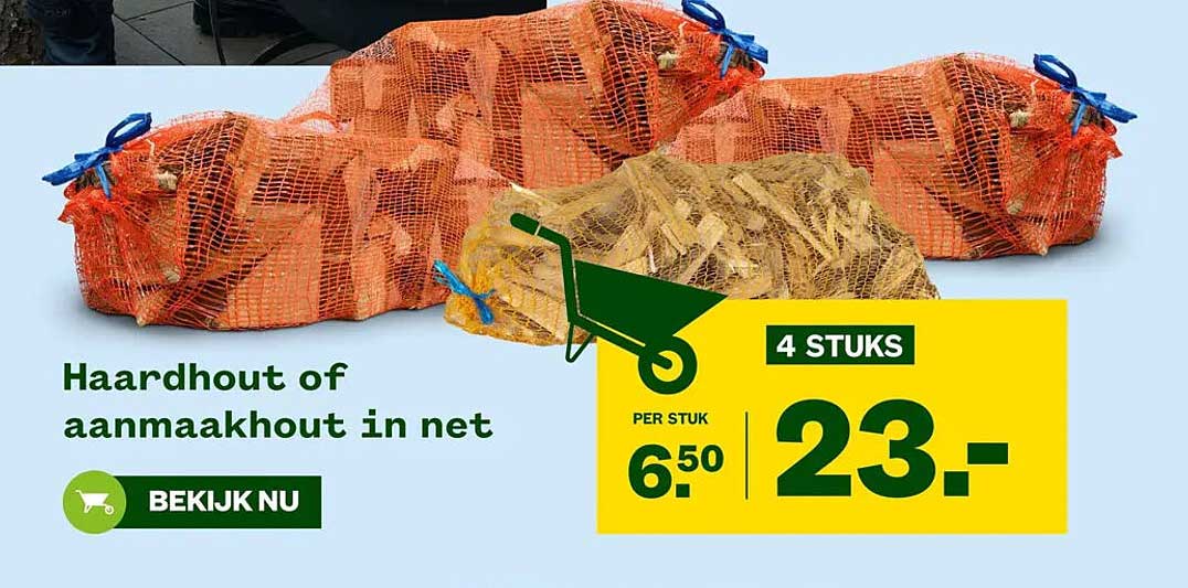 Haardhout of aanmaakhout in net