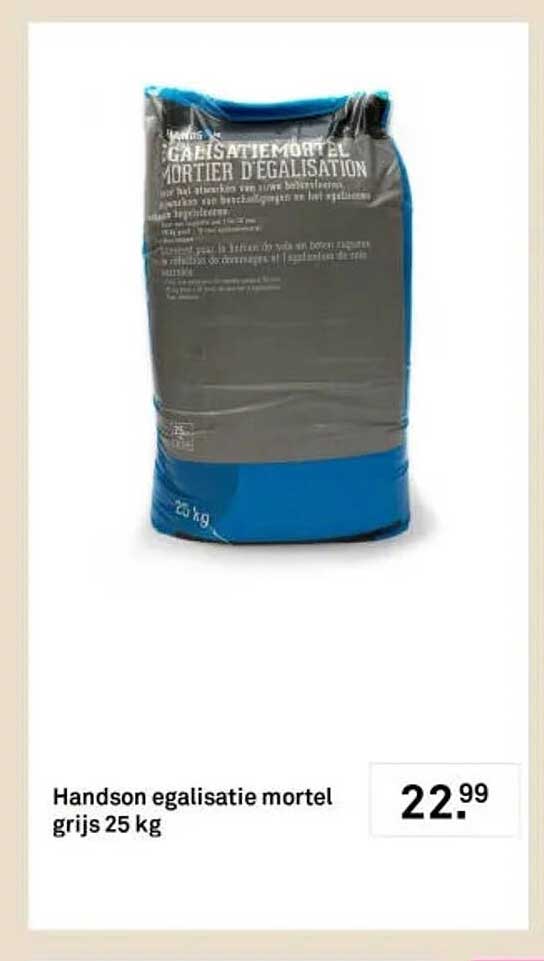 Handson egalisatie mortel grijs 25 kg