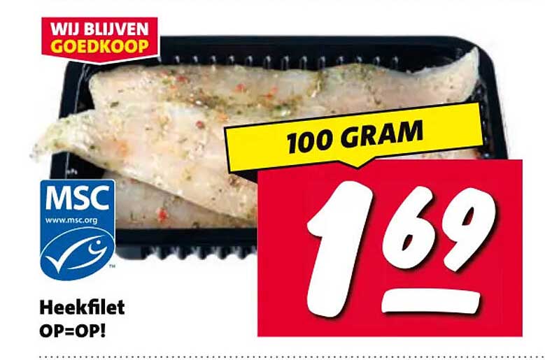 Heekfilet OP=OP! 100 gram
