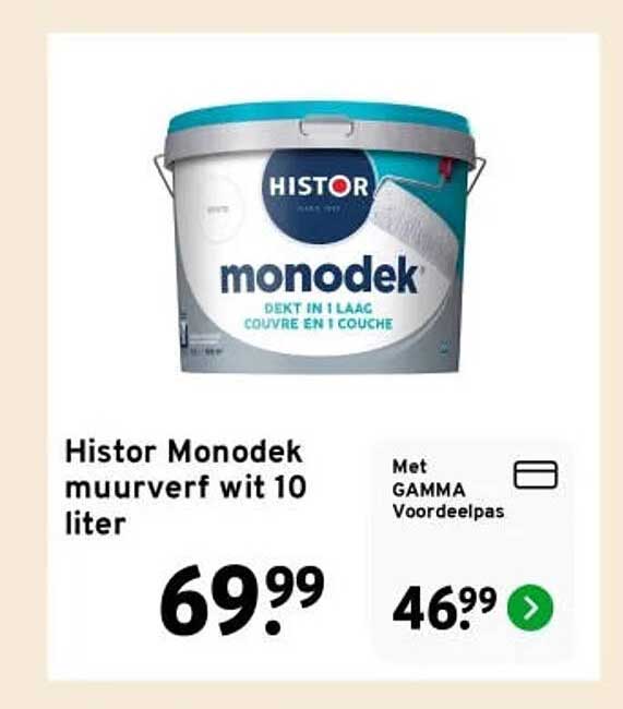 Histor Monodek muurverf wit 10 liter