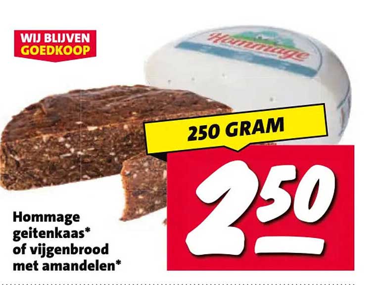Hommage geitenkaas* of vijgenbrood met amandelen* 250 gram