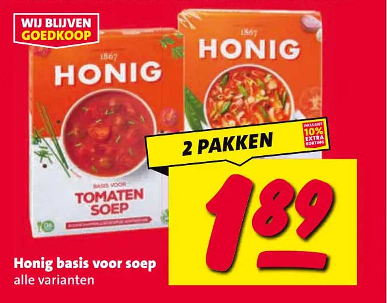 Honig basis voor soep alle varianten 2 pakken
