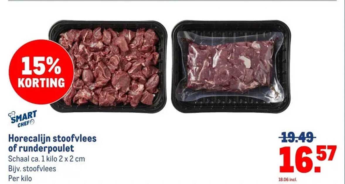 Horecaliijn stoofvlees of runderpoulet