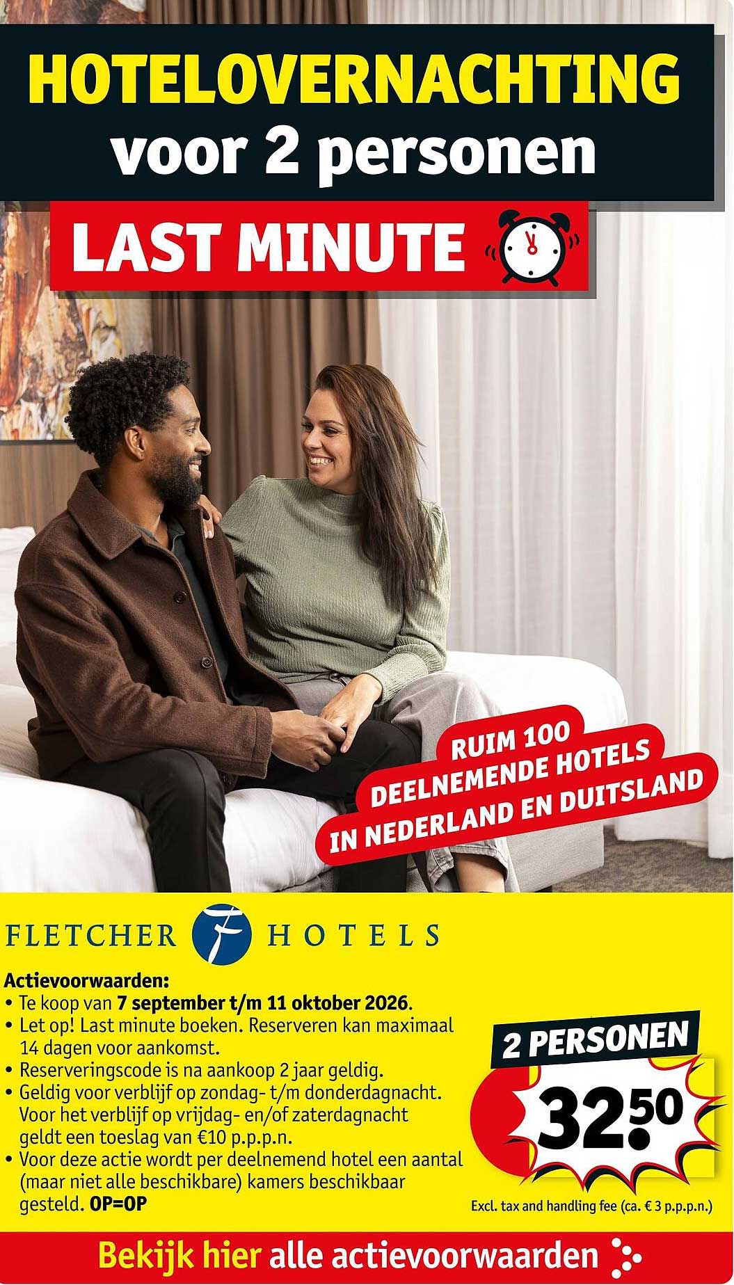Hotelovernachting voor 2 personen Last minute