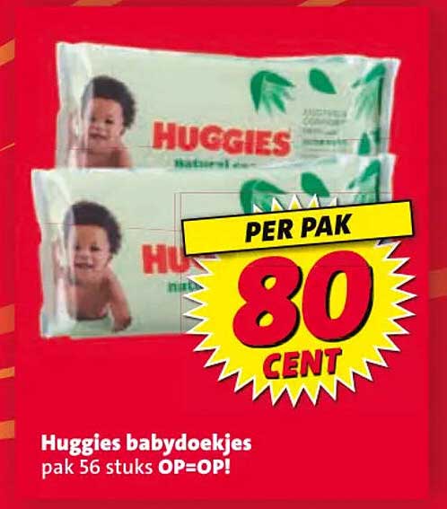 Huggies babydoekjes pak 56 stuks OP=OP!