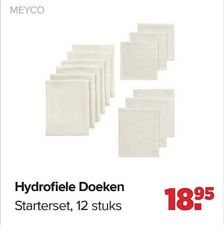 Hydrofiele Doeken Starterset, 12 stuks