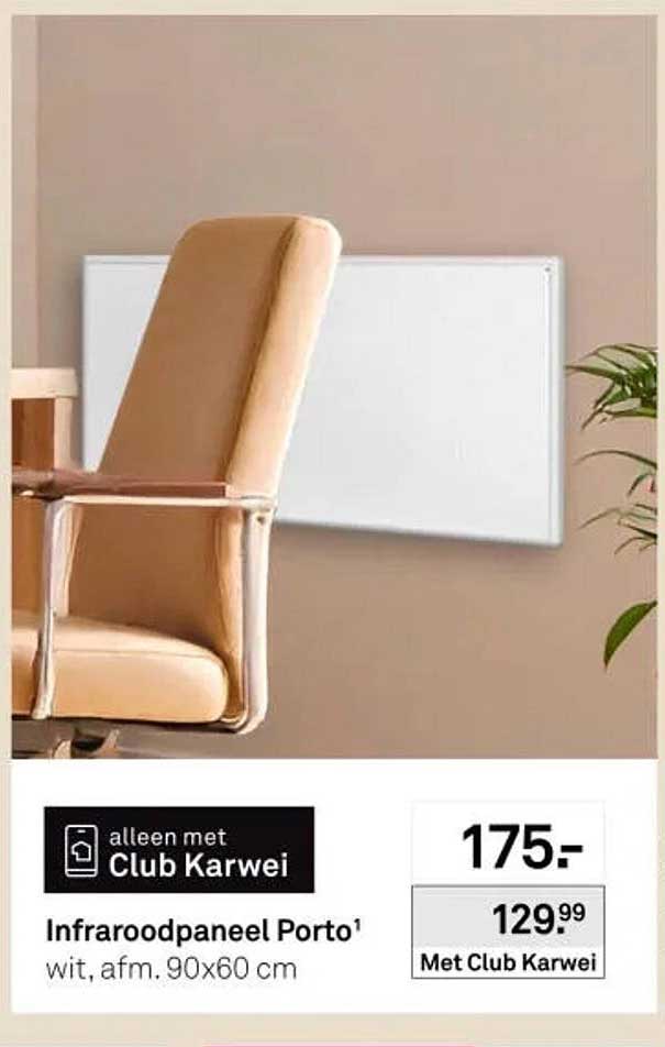 Infraroodpaneel Porto¹ wit, afm. 90x60 cm Met Club Karwei