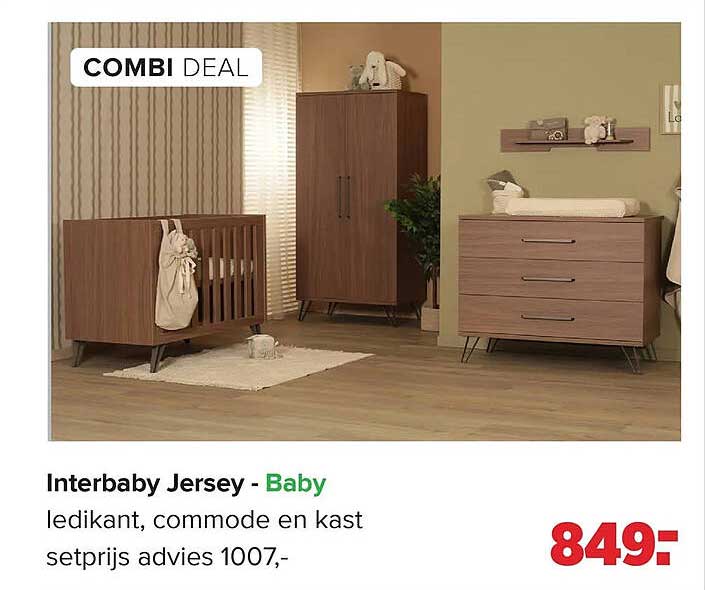 Interbaby Jersey - Baby ledikant, commode en kast setprijs advies 1007,-
