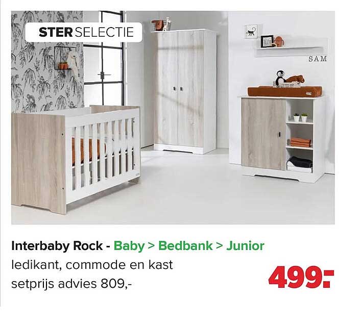 Interbaby Rock - Baby > Bedbank > Junior ledikant, commode en kast