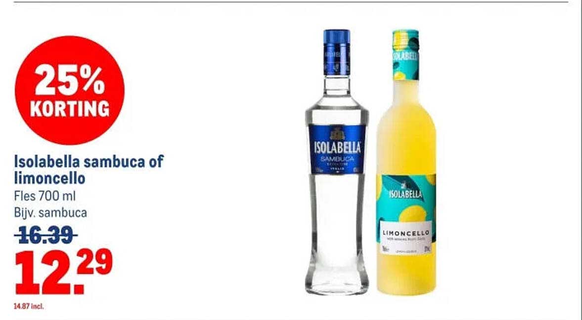 Isolabella sambuca of limoncello