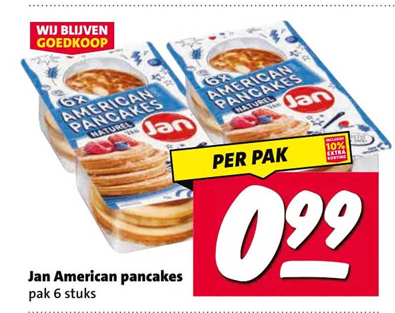 Jan American pancakes pak 6 stuks
